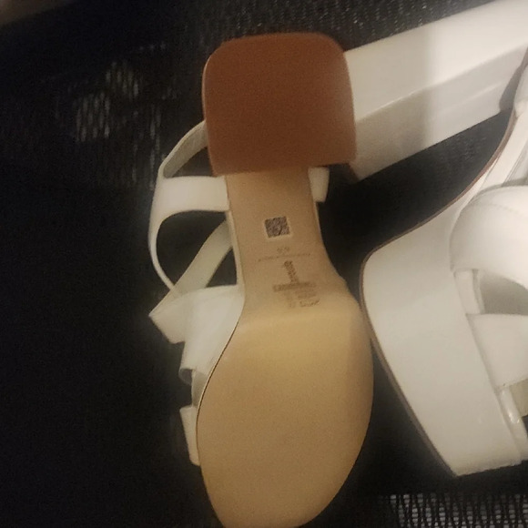 Larroude White Made In Brazil Bee Heeled Platform Slingback Sandals Size 6.5 - Picture 5 of 6
